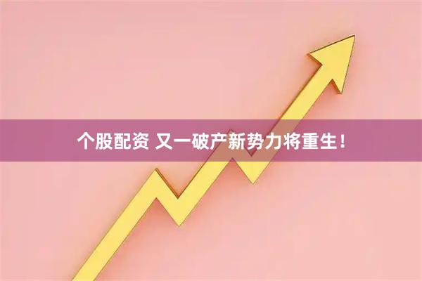 个股配资 又一破产新势力将重生！